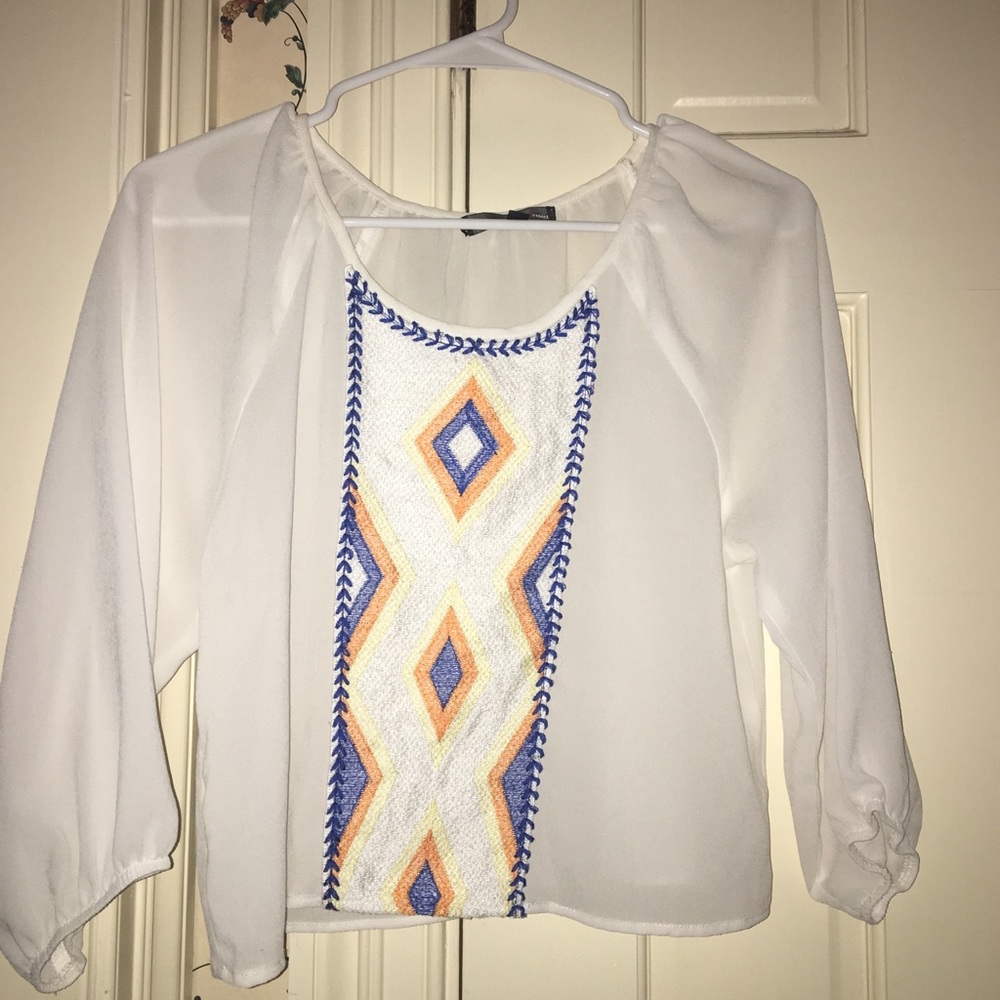 Boho Sheer White Top